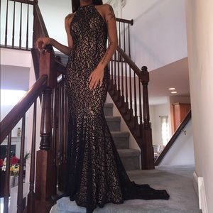 Nude & Black Prom Dress